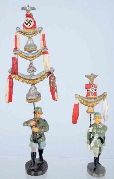 Appraisal: Elastolin German Army Jingling Johnny Carriers The three tier has