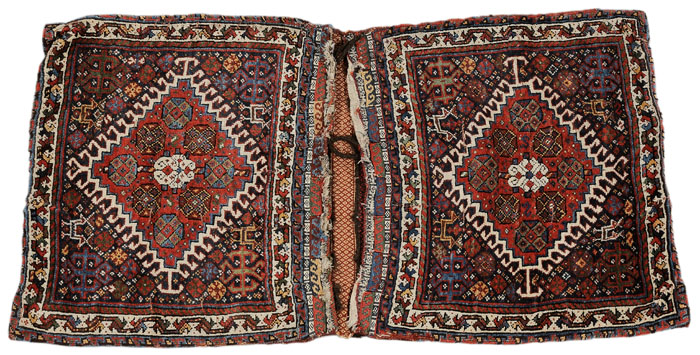 Appraisal: Double Saddle Bag Persian early to mid th century hooked