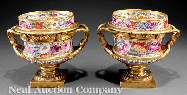 Appraisal: A Pair of Copeland Gilt and Polychromed Porcelain Fruit Coolers