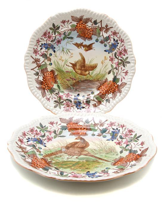 Appraisal: n English Pottery Game Set Spode comprising a platter and