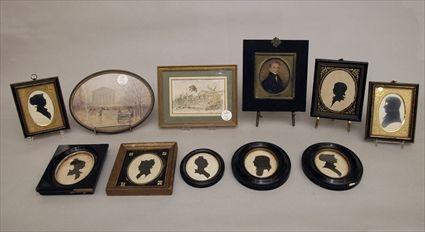 Appraisal: Eight Silhouettes together with Other Prints Provenance from the Estate