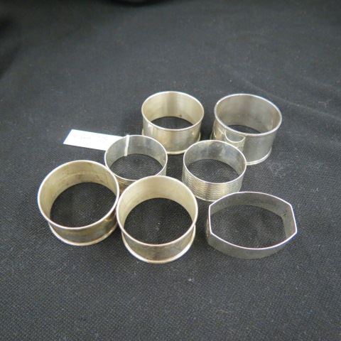 Appraisal: Sterling Silver Napkin Rings various designs