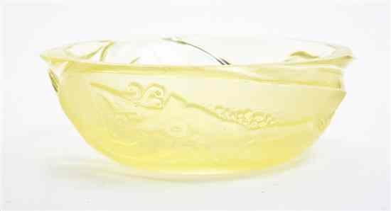 Appraisal: A Continental Art Deco Glass Bowl J Prokop of circular