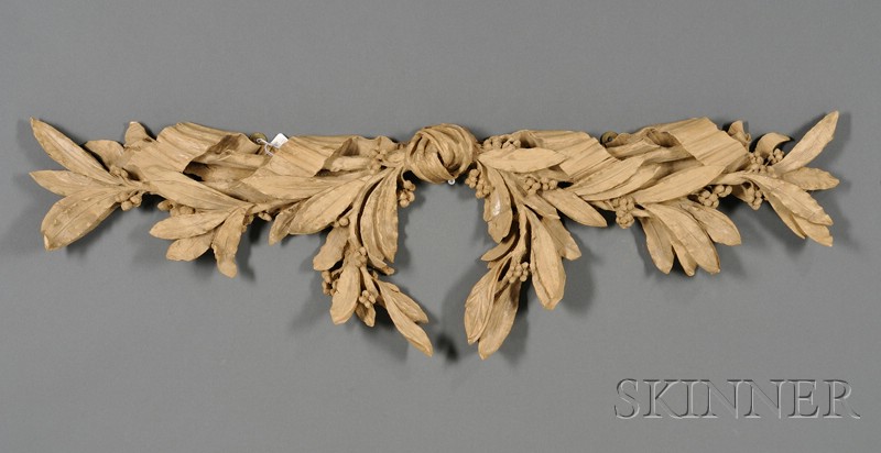 Appraisal: Grinling Gibbons-style Carved Fruitwood Architectural Decoration Valance late th century