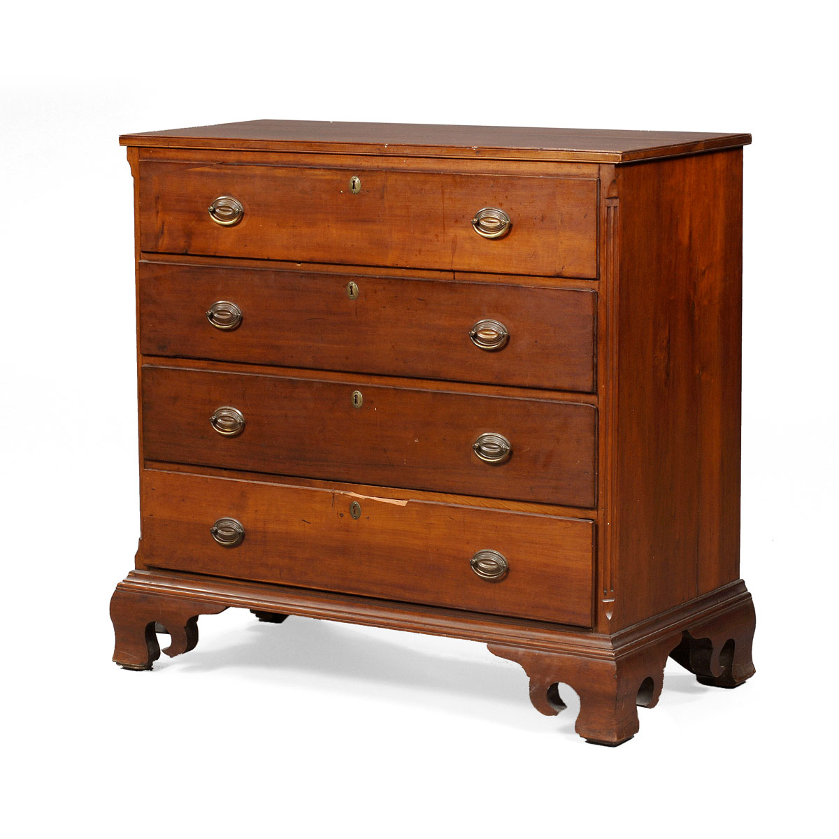 Appraisal: PENNSYLVANIA CHIPPENDALE CHERRY CHEST OF DRAWERS The rectangular top with