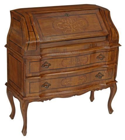 Appraisal: Italian Venetian slant front writing desk th c walnut finish