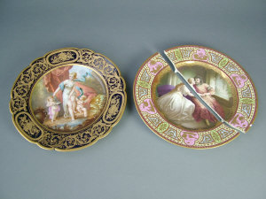 Appraisal: Sevres style cabinet plate titled 'La toilette de Venus' signed