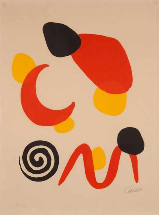 Appraisal: Alexander Calder American - Une Rouge et Spirale Noir color