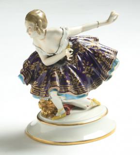 Appraisal: Continental porcelain ballet dancer h Continental porcelain figurine of a