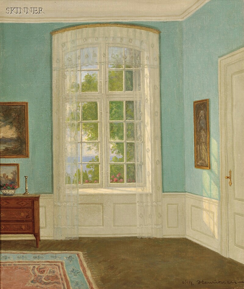 Appraisal: William Henriksen Danish - A Sunlit Garden Room Signed Wm