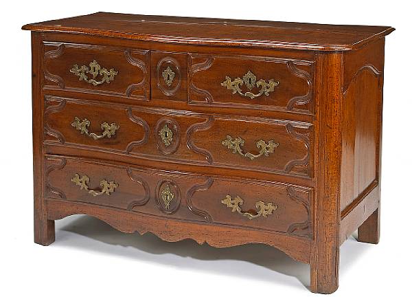 Appraisal: A Louis XV bronze mounted walnut commode mid th century