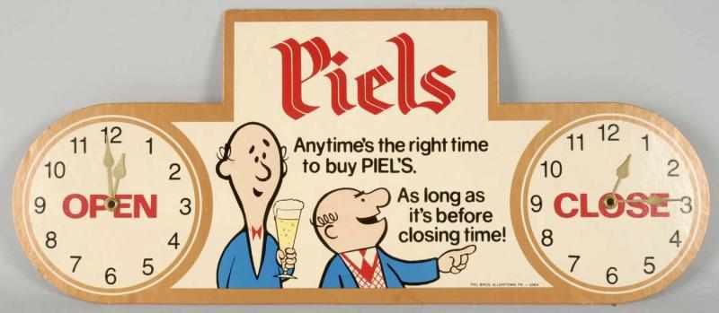 Appraisal: Cardboard Piels Beer Open Closed Door Sign Description s Nice