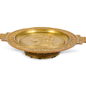 Appraisal: A Gilt Bronze Tazza with the Profile of Jason by