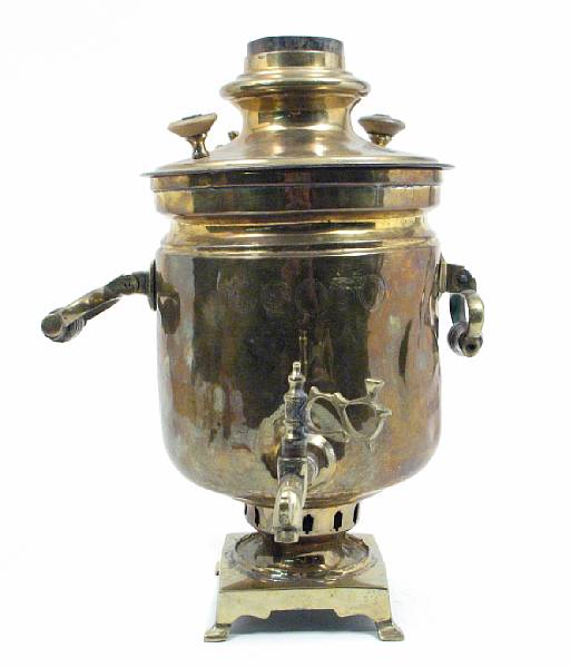 Appraisal: A Russian brass samovar height in diameter in