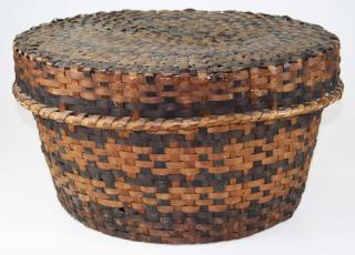 Appraisal: late th c Eastern Woodlands covered basket probably Central Massachusetts