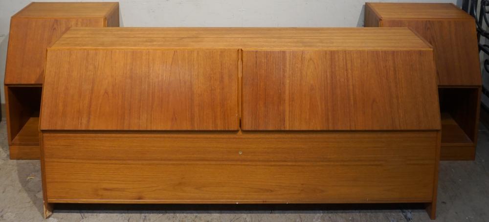 Appraisal: NORDISK ANGLES-EKSPORT DANISH MID-CENTURY MODERN TEAK QUEEN BED WITH MATCHING