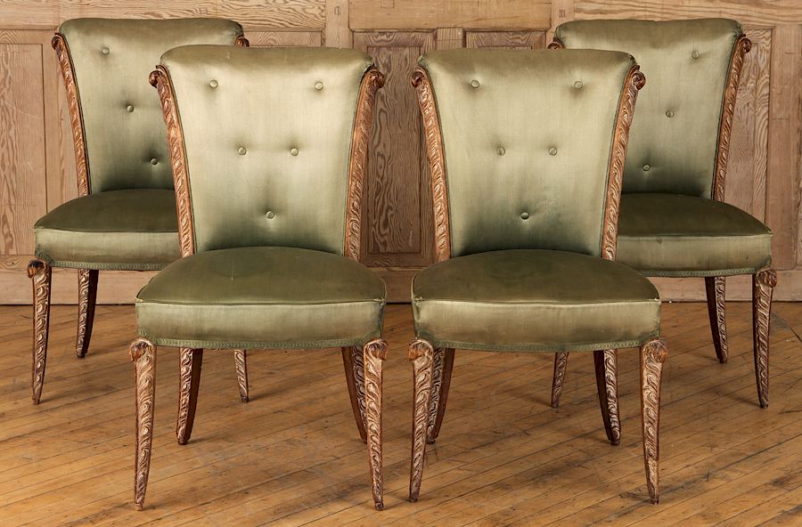 Appraisal: SET CERUSED OAK JANSEN DINING CHAIRS C A set of