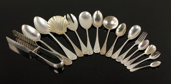 Appraisal: - German Partial Flatware Set Silver German flatware set partial