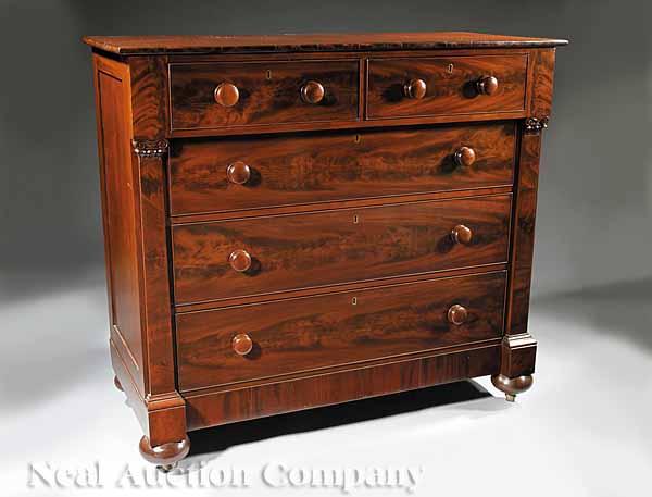 Appraisal: An American Classical Carved Mahogany Chest of Drawers early th