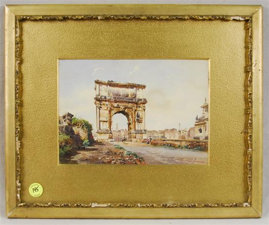 Appraisal: STEFANO DONADONI Italian - ARCH OF TITUS watercolor signed S