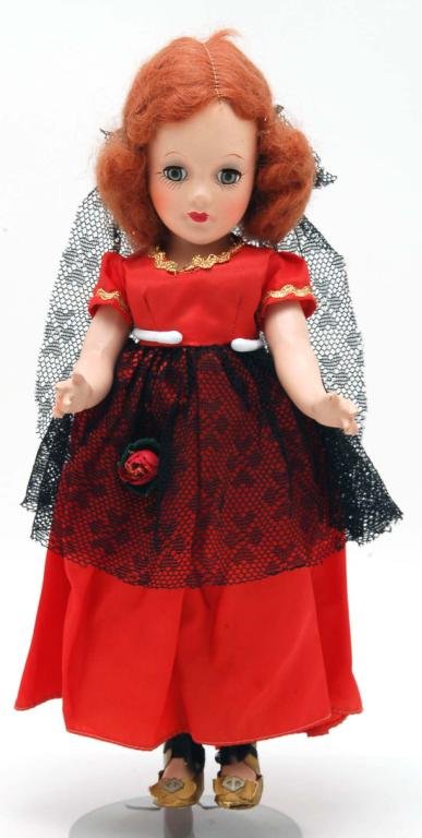 Appraisal: Unmarked composition doll of Rita Hayworth as Carmen Sleep eyes