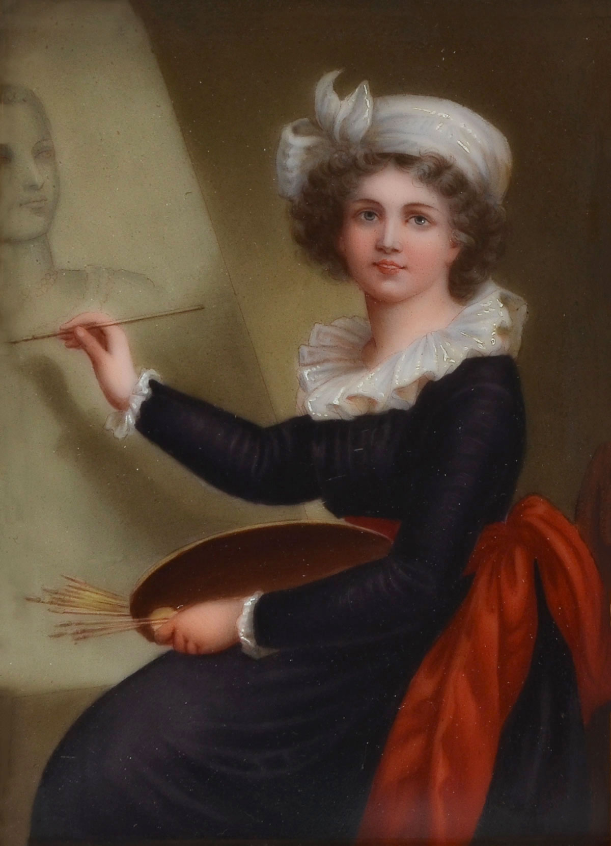 Appraisal: FINE MINIATURE PAINTING ON PORCELAIN OF VIGEE LEBRUN '' x