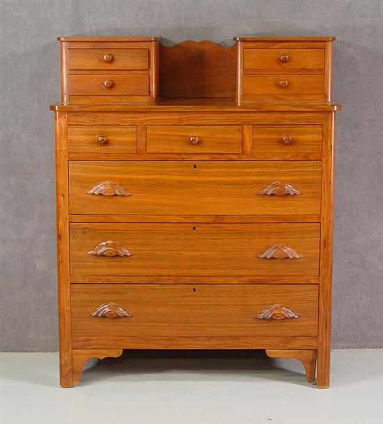 Appraisal: Southwest Virginia Victorian Dresser Circa Scalloped backsplash flanked by stacks