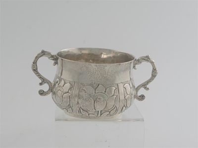 Appraisal: An early Charles II small porringer of squat circular form