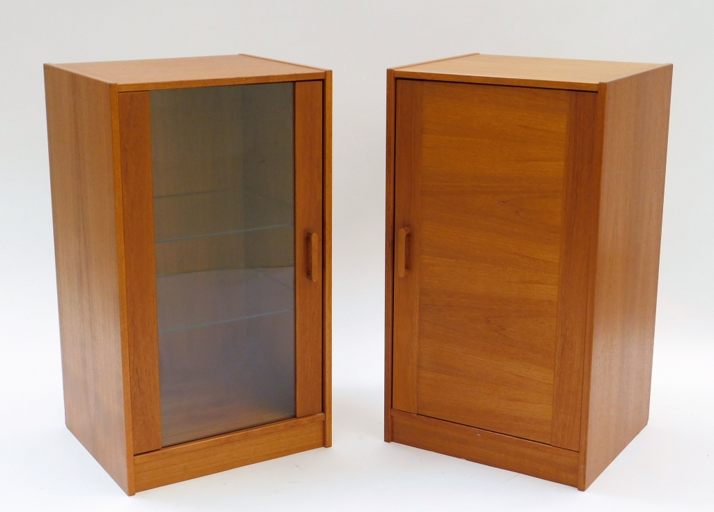 Appraisal: PR MCM DANISH TEAK VENEER SIDE CABINETS Denmark th CenturyIncludes