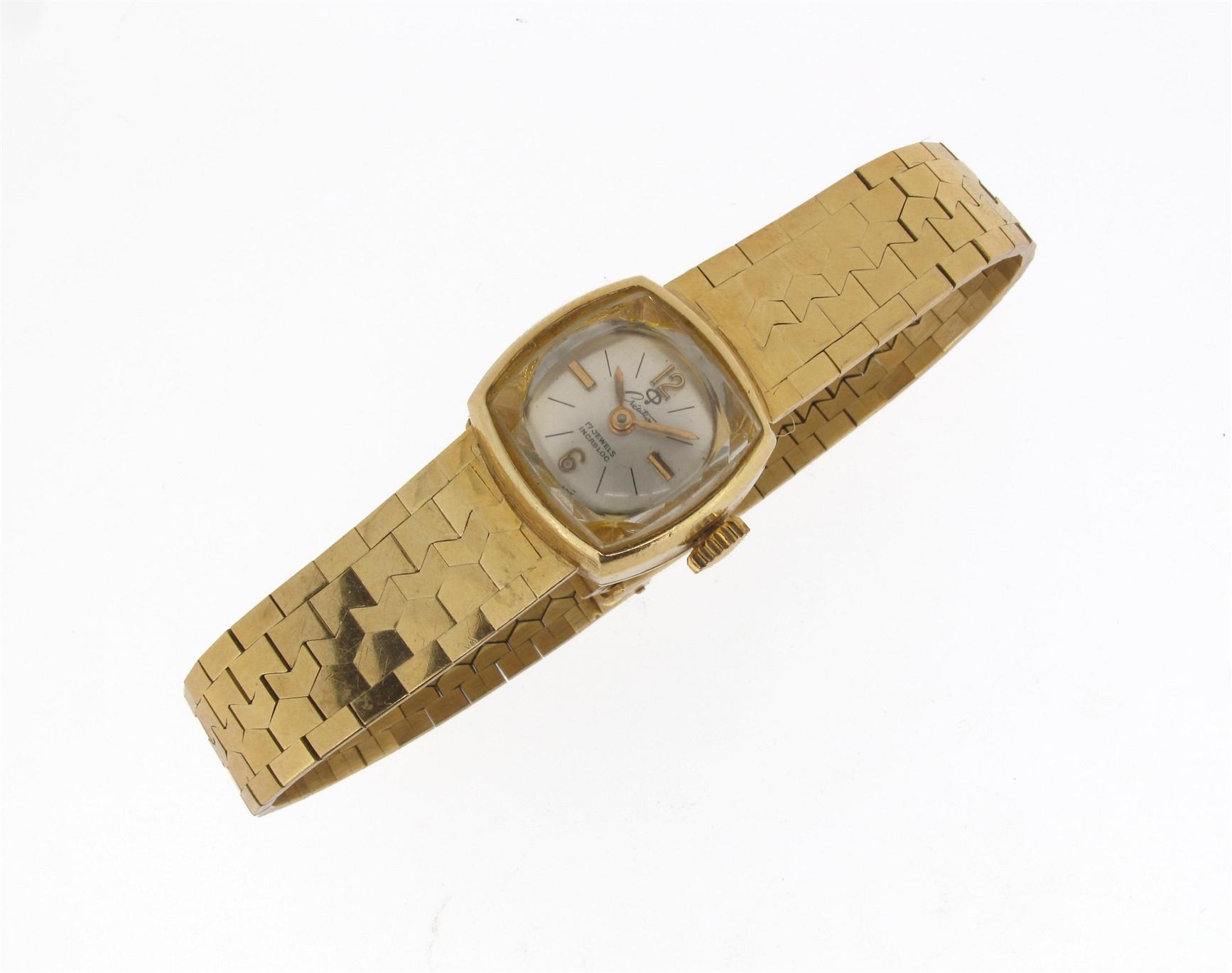 Appraisal: A lady s gold wristwatch with an integrated gold band