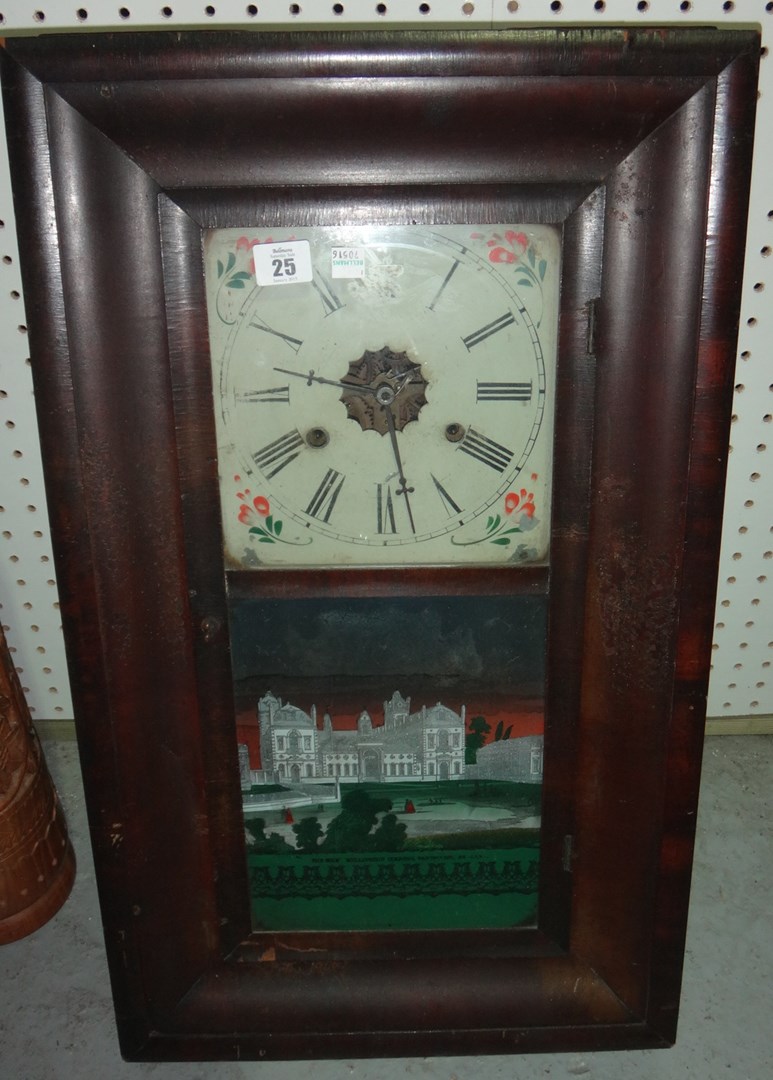 Appraisal: A mahogany cased American wall clock