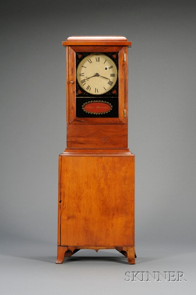 Appraisal: Cherry Shelf Clock by Silas Parsons Swansea New Hampshire circa