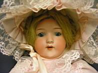 Appraisal: H W GERMANY BISQUE DOLL Socket bisque head marked H