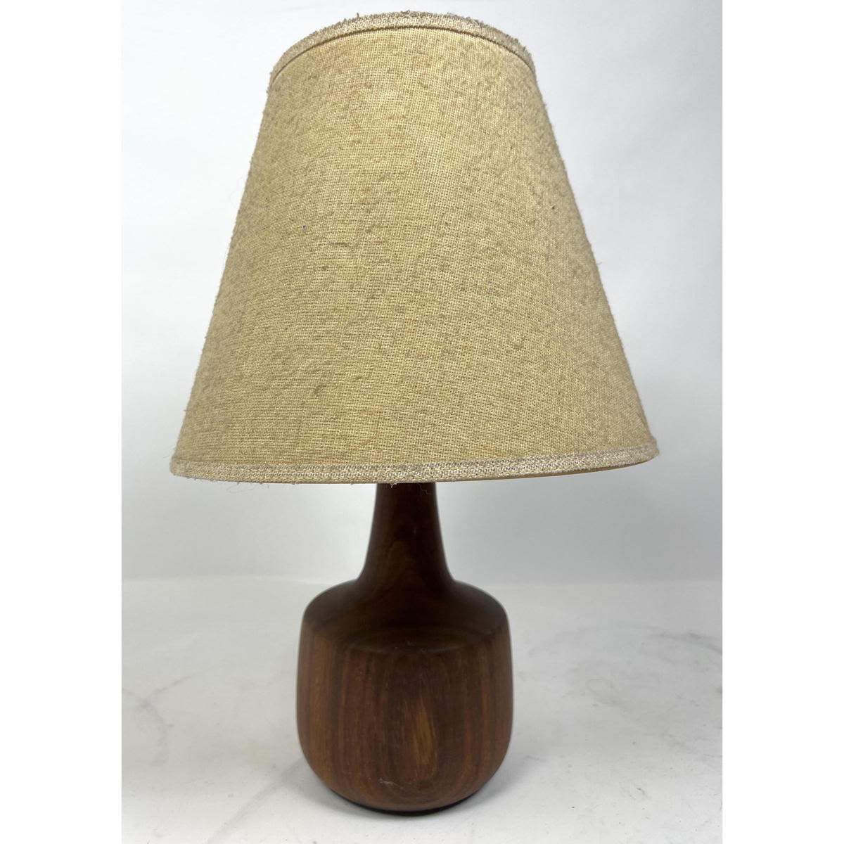 Appraisal: Modernist Wood Table Lamp Period Shade Dimensions H inches W