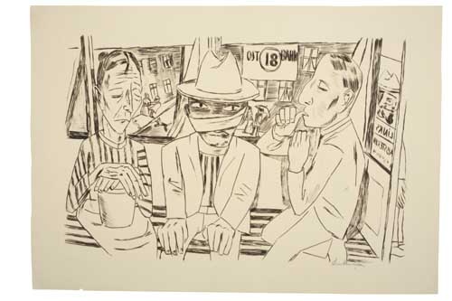 Appraisal: MAX BECKMANN In der Trambahn Drypoint on cream wove paper