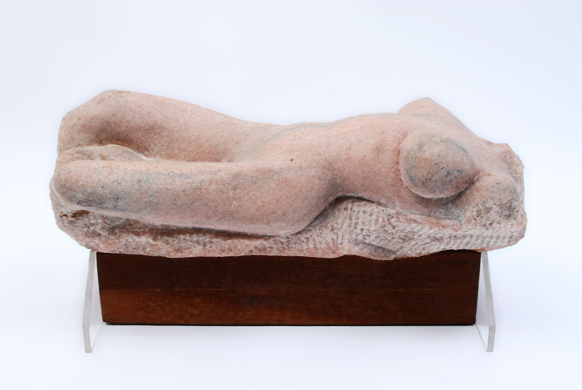 Appraisal: PROUT George American - Reclining Female Nude Pink Granite ''