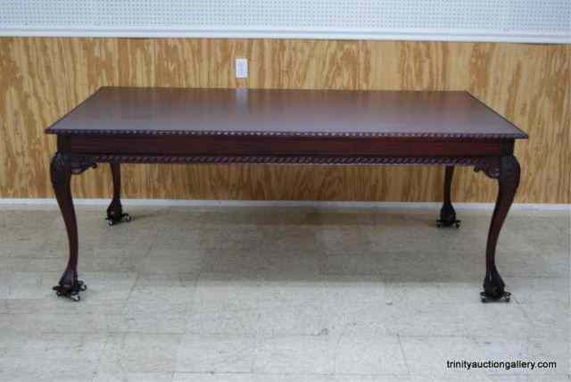 Appraisal: Large Formal Carved Mahogany Dining TableIs a one piece solid