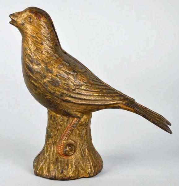 Appraisal: Cast Iron Bird on Stump Still Bank Manufactured by AC