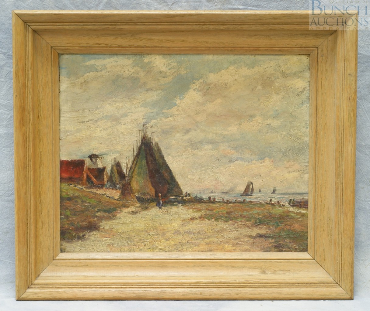 Appraisal: Impressionist School th c oil on canvas board Fishing Boats