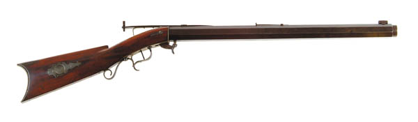 Appraisal: HEAVY HILLIARD BENCH RIFLE CAL - octagonal bbl - across