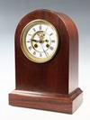 Appraisal: MANTEL CLOCK - Mahogany Doric Form arch-top mantel clock with