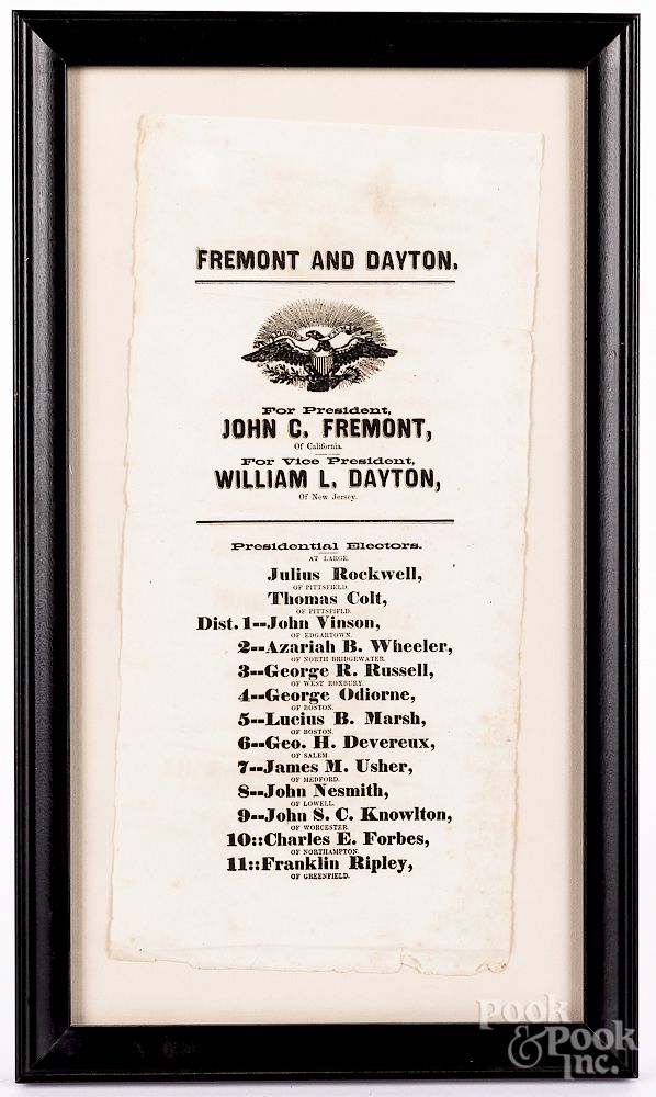 Appraisal: presidential broadside Exclusive on Bidsquare John C Fremont - William