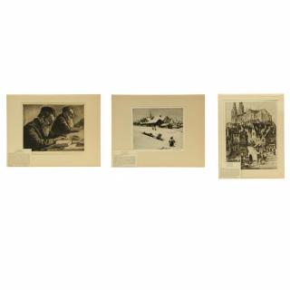 Appraisal: Three Etchings by Members of Associated American Artists to include