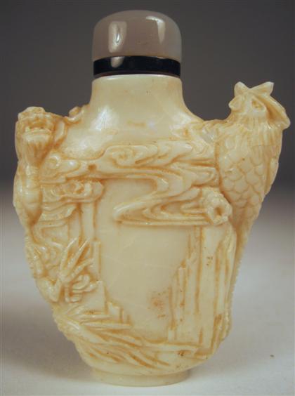 Appraisal: Chinese carved opaline snuff bottle th th century