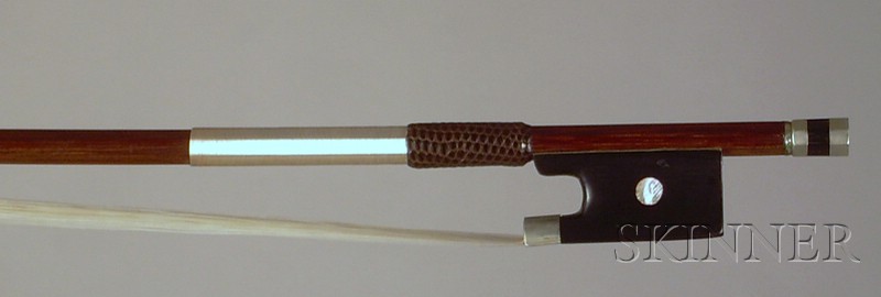 Appraisal: French Nickel Mounted Viola Bow Pajeot School c the octagonal