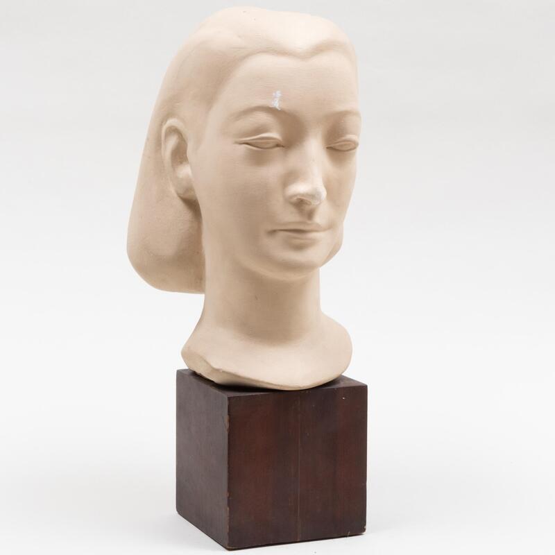 Appraisal: Jo Levy - Portrait Bust Plaster unmarked on a brown