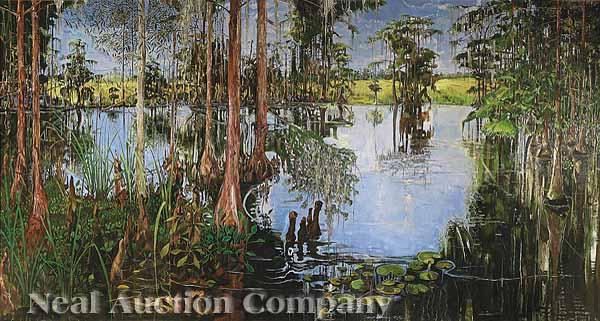 Appraisal: Simon Gunning Australian New Orleans b Honey Island oil wood