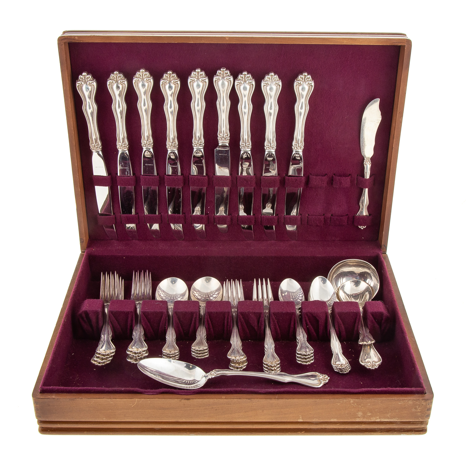 Appraisal: WESTMORLAND STERLING GEORGE MARTHA WASHINGTON Flatware service including nine dinner