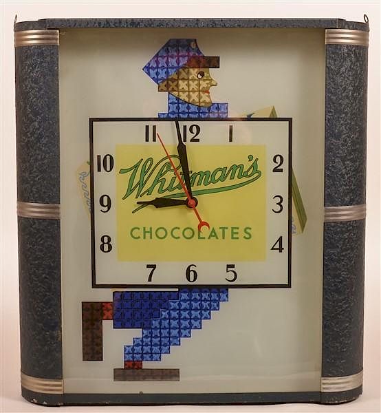 Appraisal: Whitman's Chocolate Art Deco Advertising Clock Whitman's Chocolate Art Deco