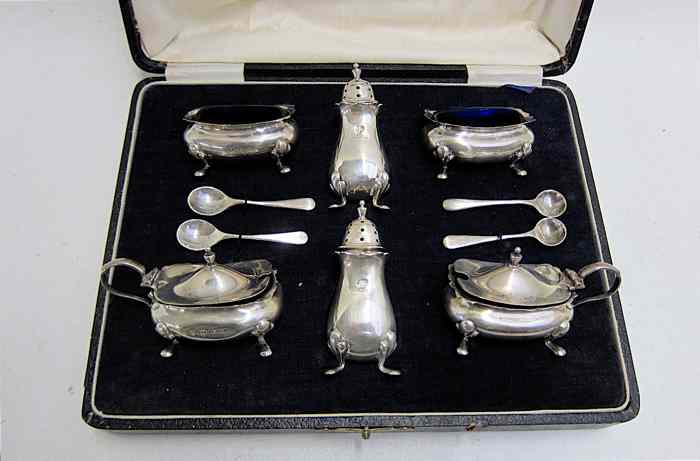 Appraisal: CASED ENGLISH STERLING HOLLOWWARE AND FLATWARE the hollowware hallmarked British